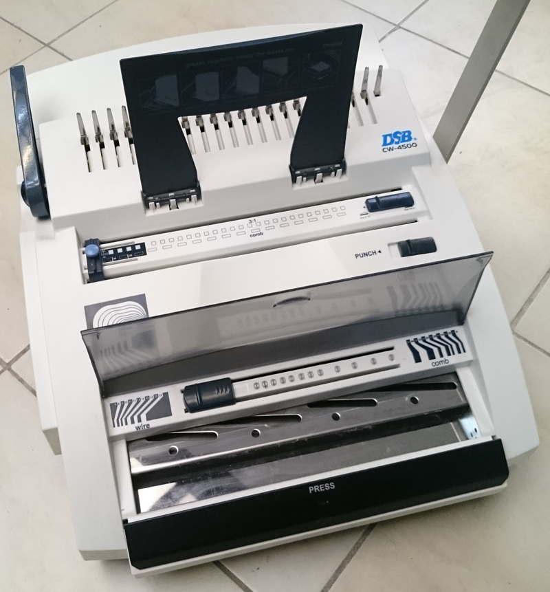 [[모닝힐][중고] DSB CW4500 전동 링 와이어 겸용 제본기]